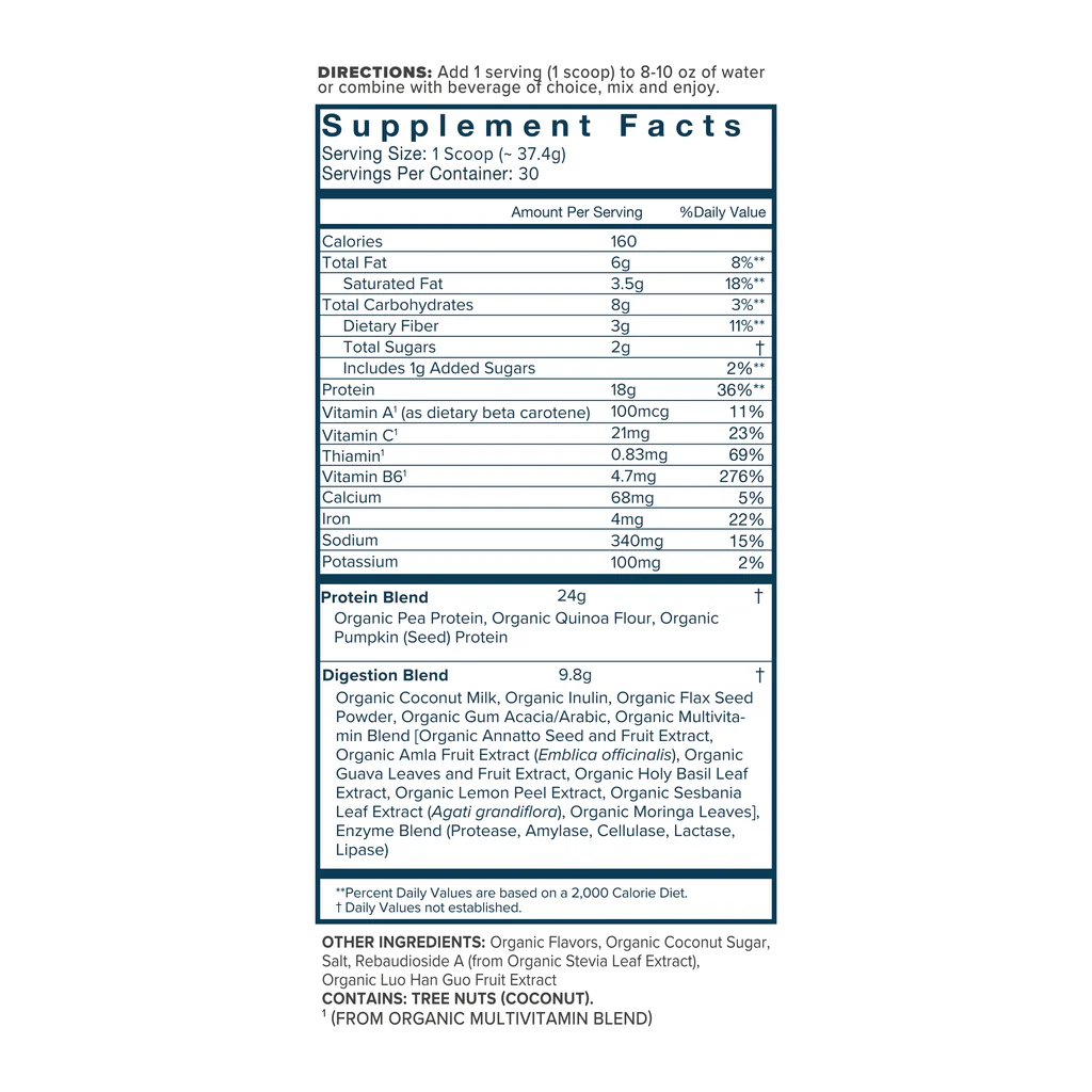 Organifi - Complete Vanilla Protein -  Planteprotein - Vaniljesmak - 1170g - Image 2