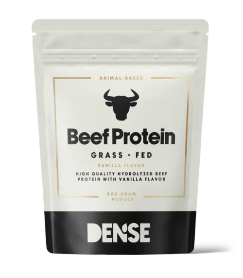 DENSE - Beef Protein - Vaniljesmak - Proteinpulver fra gressforet storfe - 500g