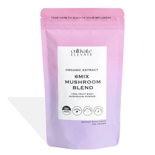 Cultivate Elevate - 6mix Mushroom Powder - 6 typer funksjonell sopp - 100 gram